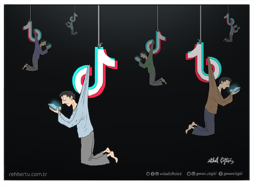 Cartoon: tiktok (medium) by Mikail Ciftci tagged tiktok