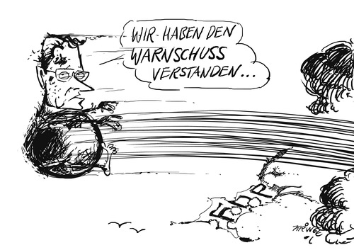 Cartoon: Warnschuss (medium) by Kringe tagged warnschuss,fdp,westerwelle,niederlage,wahl