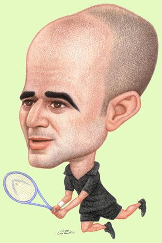 Cartoon: Andre Agassi (medium) by Gero tagged caricature