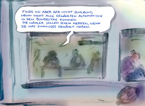 Cartoon: ausgewählt (medium) by Bernd Zeller tagged wahlrecht