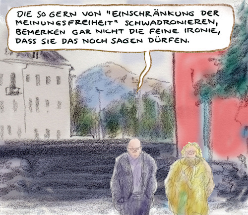 Cartoon: noch (medium) by Bernd Zeller tagged meinungsfreiheit