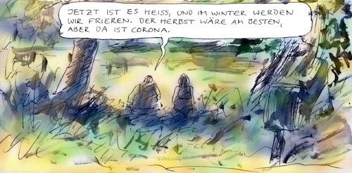 Cartoon: Saisonproblem (medium) by Bernd Zeller tagged hahreszeit