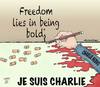 Cartoon: Je sui Charlie (small) by wyattsworld tagged charlie,hebdo,religion,islamists,terror,paris
