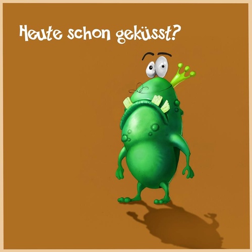 Cartoon: Der Froschkönig (medium) by Charmless tagged frosch,froschkönig,küssen,hässlich,zähne,grün