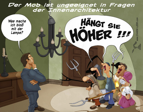 Cartoon: Der Mob (medium) by Charmless tagged mob,leuchte,innenarchitektur