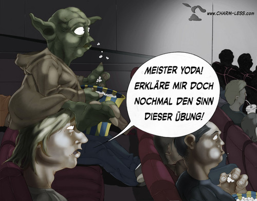 Cartoon: StarWars1 (medium) by Charmless tagged starwars,yoda,luke,skywalker