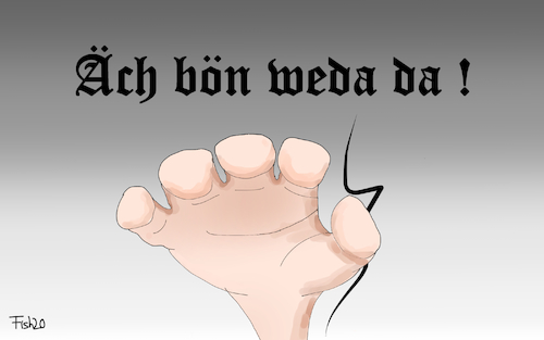Cartoon: Äch bön weda da! (medium) by Fish tagged afd,kalbitz,andreas,rauswurf,rechte,gesinnung,propaganda,einstweilige,verfügung,eilantrag,ns,nazis,national