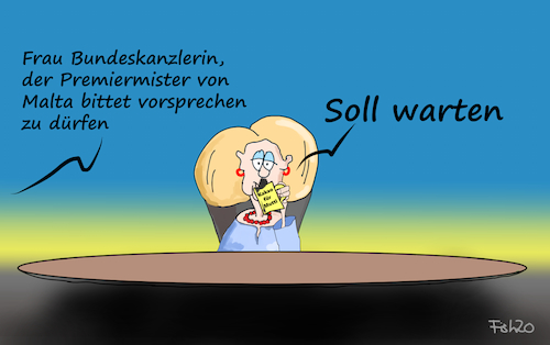 Cartoon: Merkel-Hitler Vergleich (medium) by Fish tagged merkel,hitler,malta,vergleich,finnland,botschafter,entschuldigung,bundeskanzlerin,premierminister