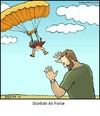 Cartoon: Scottish Air Force (small) by noodles tagged scottish,air,force,parachute,naked,kilt
