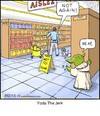 Cartoon: Yoda The Jerk (small) by noodles tagged yoda,star,wars,jerk,mop,grocery,store