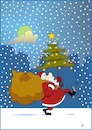 Cartoon: Beschirmt (small) by Pinella tagged weihnachten,weihnachtsmann,tannenbaum