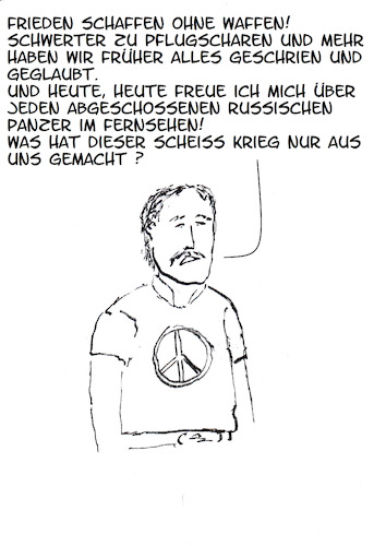 Cartoon: Schwerter zu Pflugscharen (medium) by Stefan von Emmerich tagged krieg,friedensbewegung,gewaltfreiheit