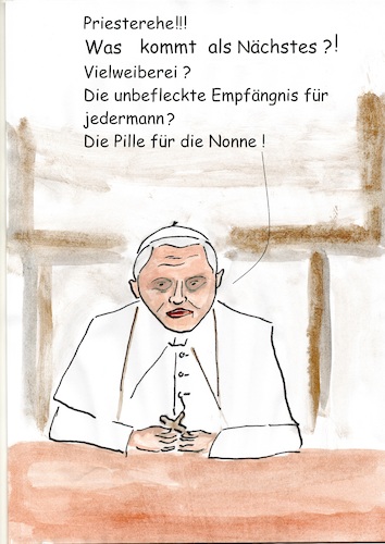 Cartoon: Was kommt wohl als Nächstes !!!! (medium) by Stefan von Emmerich tagged priesterehe,benedikt,zölibat