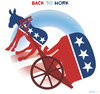 Cartoon: BACK TO WORK (small) by NEM0 tagged usa,presidential,barak,obama,democrats,republicans,congress,senate