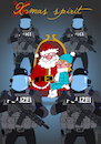 Cartoon: XMAS SPIRIT (small) by NEM0 tagged europe,eu,germany,magdeburg,christmas,market,car,attack,terror,terrorism,security,surveillance,police,intel,deep,state,polizei,regime,fanatism,extremism,islamism,radical,mental,health,spirit,nwo,nato,orwell,totalitarian,big,brother,holiday,santa,claus,kid,noel,xmas,nemo,nem0