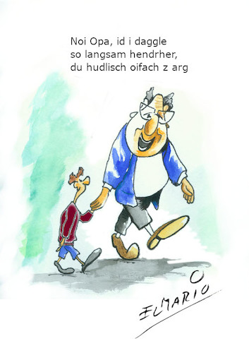 Cartoon: Hendrher daggla (medium) by elmario55 tagged schwaben,alldag,dialekt