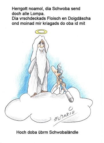Cartoon: Mauldäscha (medium) by elmario55 tagged mauldäscha,maultaschen,schwäbisch,schwaben