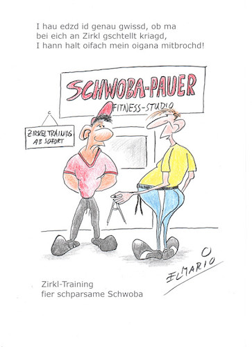 Cartoon: Schwoba-Pauer (medium) by elmario55 tagged schwoba,alldag,illertal,schwaben