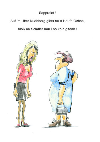 Cartoon: Ulmr Kuahberg (medium) by elmario55 tagged schwoba,alldag,illertal,schwaben
