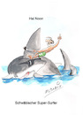 Cartoon: Hai Noon (small) by elmario55 tagged schwob,schwaben,schwäbisch,hai,surfen,windsurfen