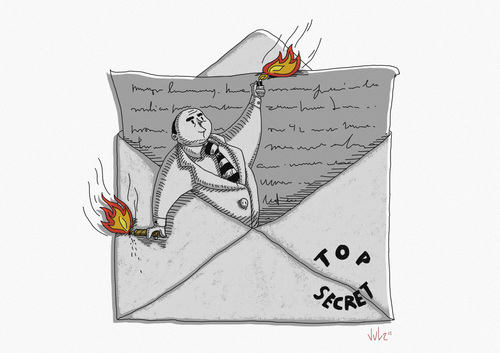 Cartoon: Top secret (medium) by julianloa tagged lies,informacion,secret,concealment