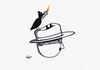 Cartoon: The Hat (small) by julianloa tagged hat,bombs,birds,ideas,violence,feeding,hate