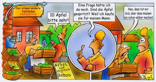 Cartoon: Apfelernte (medium) by HSB-Cartoon tagged apfel,ernte,verkauf,geschäft,laden