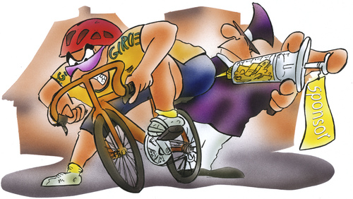 Cartoon: Doping (medium) by HSB-Cartoon tagged doping,geld,money,sport,radrennen,bycicle,radrennsport,giro,sponsor,finanzen,doping,geld,money,sport,radrennen,bycicle,radrennsport,giro,sponsor,finanzen
