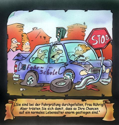 Cartoon: Fahrschule (medium) by HSB-Cartoon tagged auto,fahrschule,fahrprüfung,verkehr,strasse