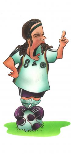 Cartoon: Frings (medium) by HSB-Cartoon tagged sport,soccer,germany,sport,fussball,nationalelf,thorsten frings,deutschland,angeber,ballsteher,dfb,löw,em,2008