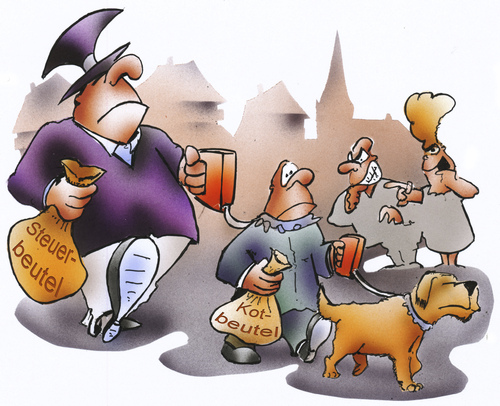 Cartoon: Hundesteuer (medium) by HSB-Cartoon tagged hund,hundesteuer,hundehalter,herrchen,frauchen,hunde,kotbeutel,steuerbeutel,airbrush,hund,hundesteuer,hundehalter,herrchen,frauchen,hunde,kotbeutel,steuerbeutel,airbrush