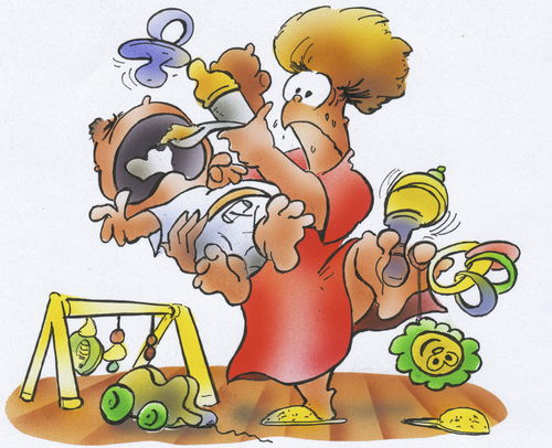 Cartoon: lucky mother (medium) by HSB-Cartoon tagged mother,parents,baby,child,kid,father,airbrush,mother,parents,baby,child,kid,father,airbrush