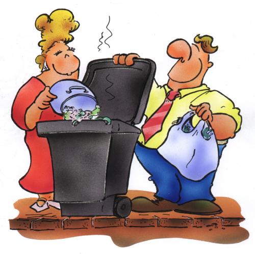 Cartoon: Müllentsorgung (medium) by HSB-Cartoon tagged müllentsorgung,mülltonne,,müllentsorgung,mülltonne,abfall,recycling,bsr,wegwerfen,müllsack,biotonne,altglas,komposthaufen,deponie