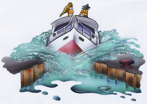 Cartoon: on the canal (medium) by HSB-Cartoon tagged cartoon,airbrush,boat,ship,water,canal,channal,airbrushart,cartoon,airbrush,boat,ship,water,canal,channal,airbrushart