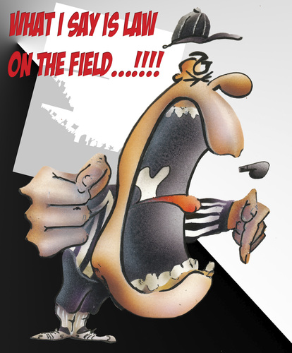 Cartoon: referee (medium) by HSB-Cartoon tagged referree,sport,football,americanfootball,law,pitch,schiedsrichter