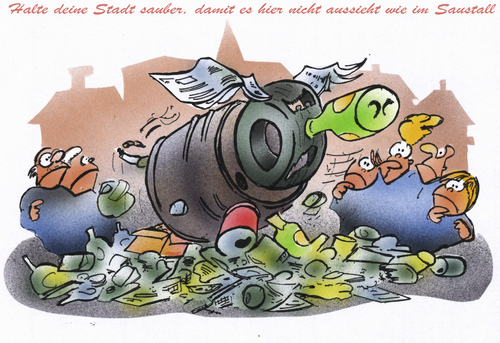 Cartoon: Saustall (medium) by HSB-Cartoon tagged müll,umwelt,sauberkeit,umweltaktion,unrat,schwein,sau,schweinestall,dreck,airbrush,müll,umwelt,sauberkeit,umweltaktion