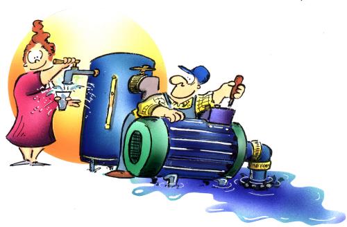 Cartoon: the plumber (medium) by HSB-Cartoon tagged plumber,klempner,handwerker,workman,craftsman,trade,craft