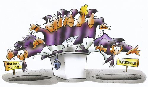 Cartoon: Überhangmandate (medium) by HSB-Cartoon tagged politik,politiker,überhangmandat,überhangmandate,wahl,wahlen,wahlrecht,wähler,wahlurne,airbrush
