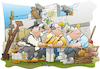 Cartoon: Bauarbeiter (small) by HSB-Cartoon tagged bauarbeiter,baustelle,handwerk,handwerker,cartoon,feierabend,bier,zimmermann,maurer,klempner,bauarbeiten