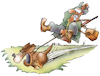 Cartoon: Jagdzeit (small) by HSB-Cartoon tagged jäger,jagd,jagdhundd,jagdsport,rüde,fährt,revier,waidmann,karikaturmotiv,flinte,jagdbeute,jagderlebnis,niederlaufhund,laufhund,wildschweinspur,spurenlesen,cartoon,terrier