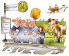 Cartoon: Landleben (small) by HSB-Cartoon tagged bus,buslinie,öpnv,busverkehr,ticket,bahncard,bahnkarte,busverbindung,landleben,bushaltestelle,cartoon