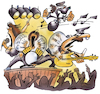 Cartoon: Rockkonzert (small) by HSB-Cartoon tagged rock,rockmusik,rockmusic,rocker,band,stage,bühne,concert,konzert,singer,song,guitar,drums,act,note,musiknote,lied,publikum,rocknroll,havymetal