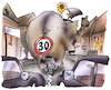 Cartoon: Tempo 30 Zone (small) by HSB-Cartoon tagged verkehr,verkehsführung,verkehrsleitpläne,verkehrsplanung,sraßenverkehr,tempo,zone,schrittgeschwindigkeit,geschwindigkeitsreduzierung,tempomat,auto,autofahrer,innenstadt,stadtverkehr,sicherheit,unfaall,verkehrswende,dickhäuter,fahrrad,elefant,verkehrsplaner