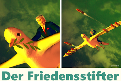 Cartoon: Der FriedensStifter (medium) by Cartoonfix tagged donald,trump,iran,krieg,ukraine