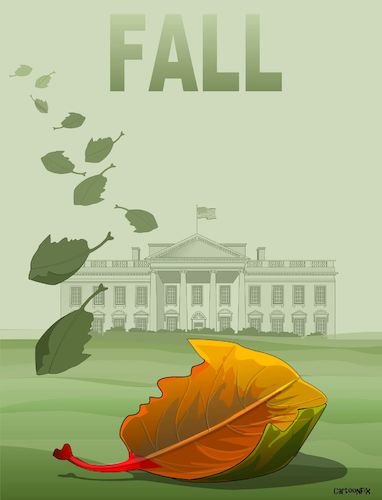 Cartoon: FALL (medium) by Cartoonfix tagged fall,autumn,election,usa,2020,donald,trump,white,house,washington