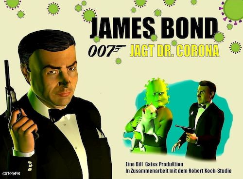 Cartoon: James Bond Jagt Dr. Corona (medium) by Cartoonfix tagged corona,virus,james,bond