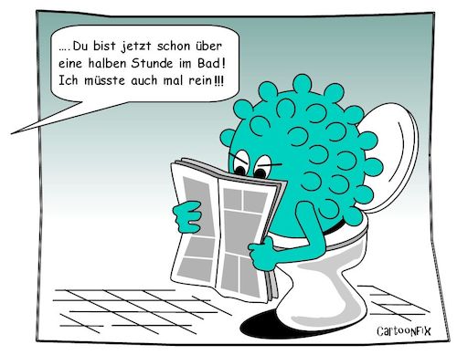 Cartoon: Leben mit dem Virus (medium) by Cartoonfix tagged corona,virus,alltag,neue,realität