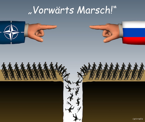 Cartoon: Lemminge Of War (medium) by Cartoonfix tagged ukraine,russland,krieg,nato,europa,usa