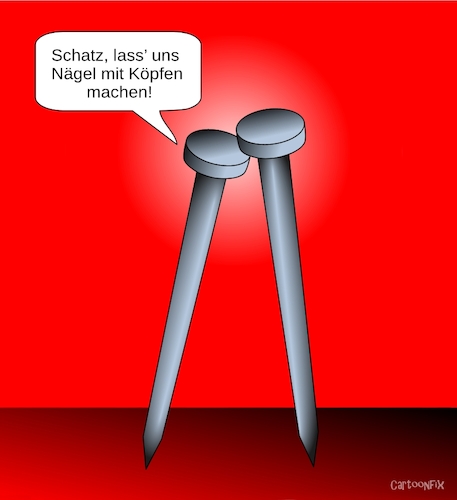 Cartoon: Nägel Mit Köpfen (medium) by Cartoonfix tagged nägel,mit,köpfen