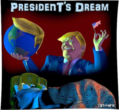 Cartoon: Presidents Dream (medium) by Cartoonfix tagged trump,präsident,president